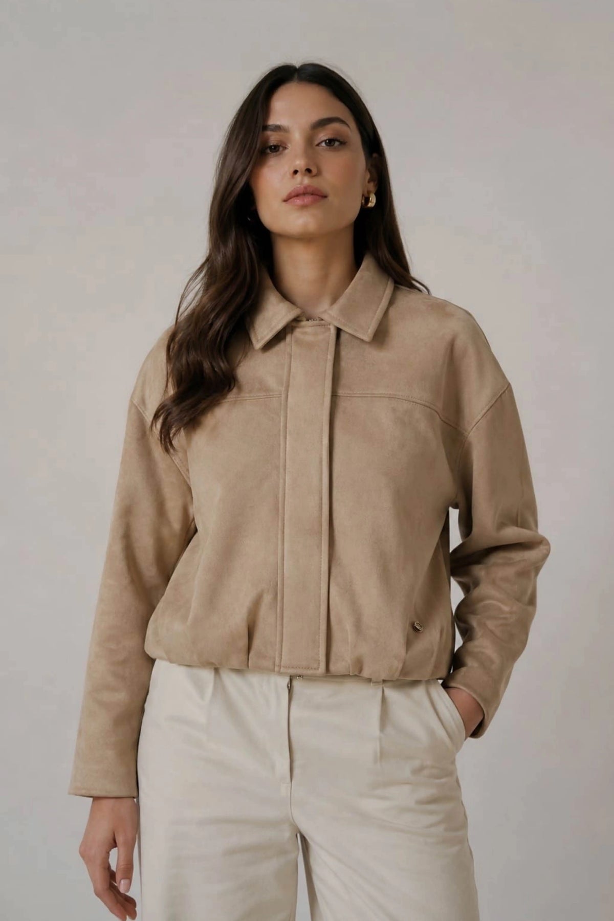 Cazadora bomber Oriana - Beige