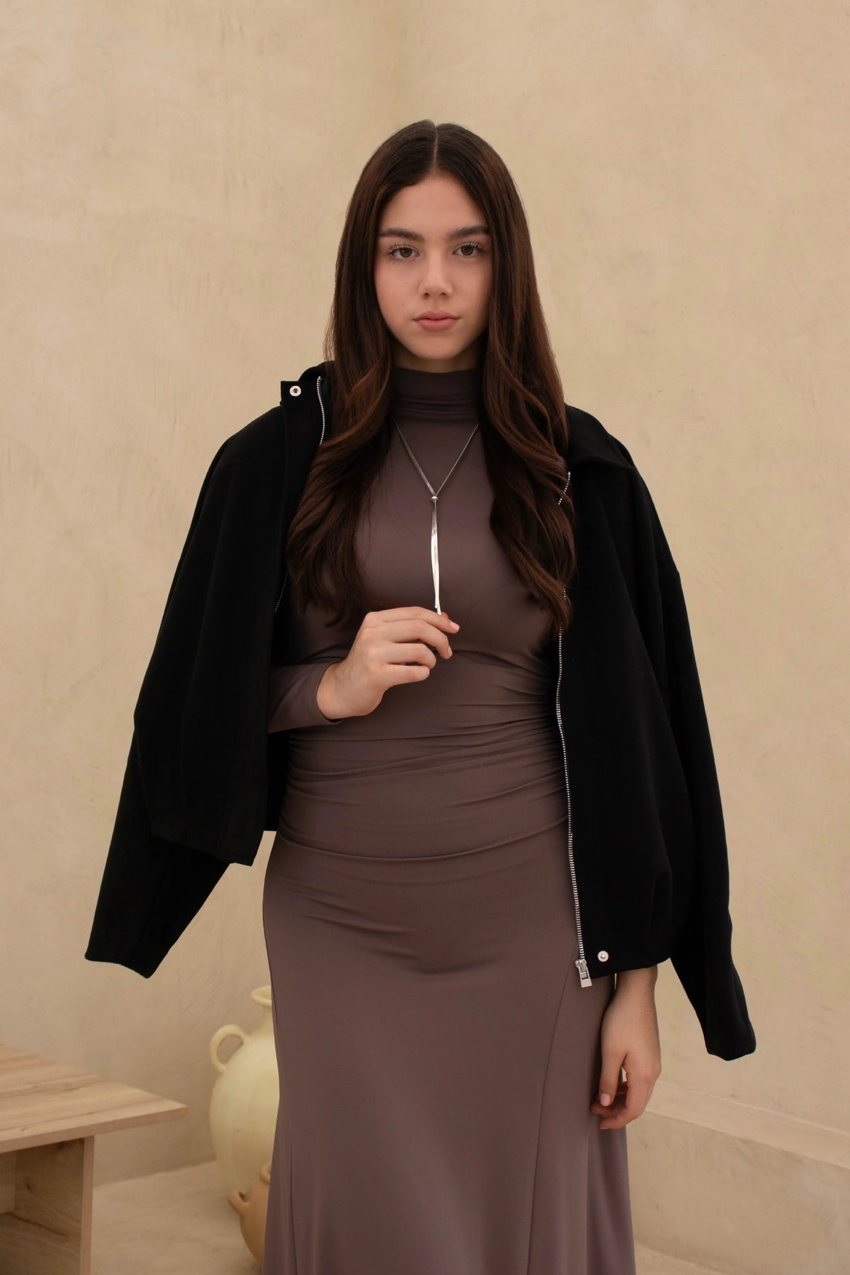 Cazadora bomber Oriana - Negro