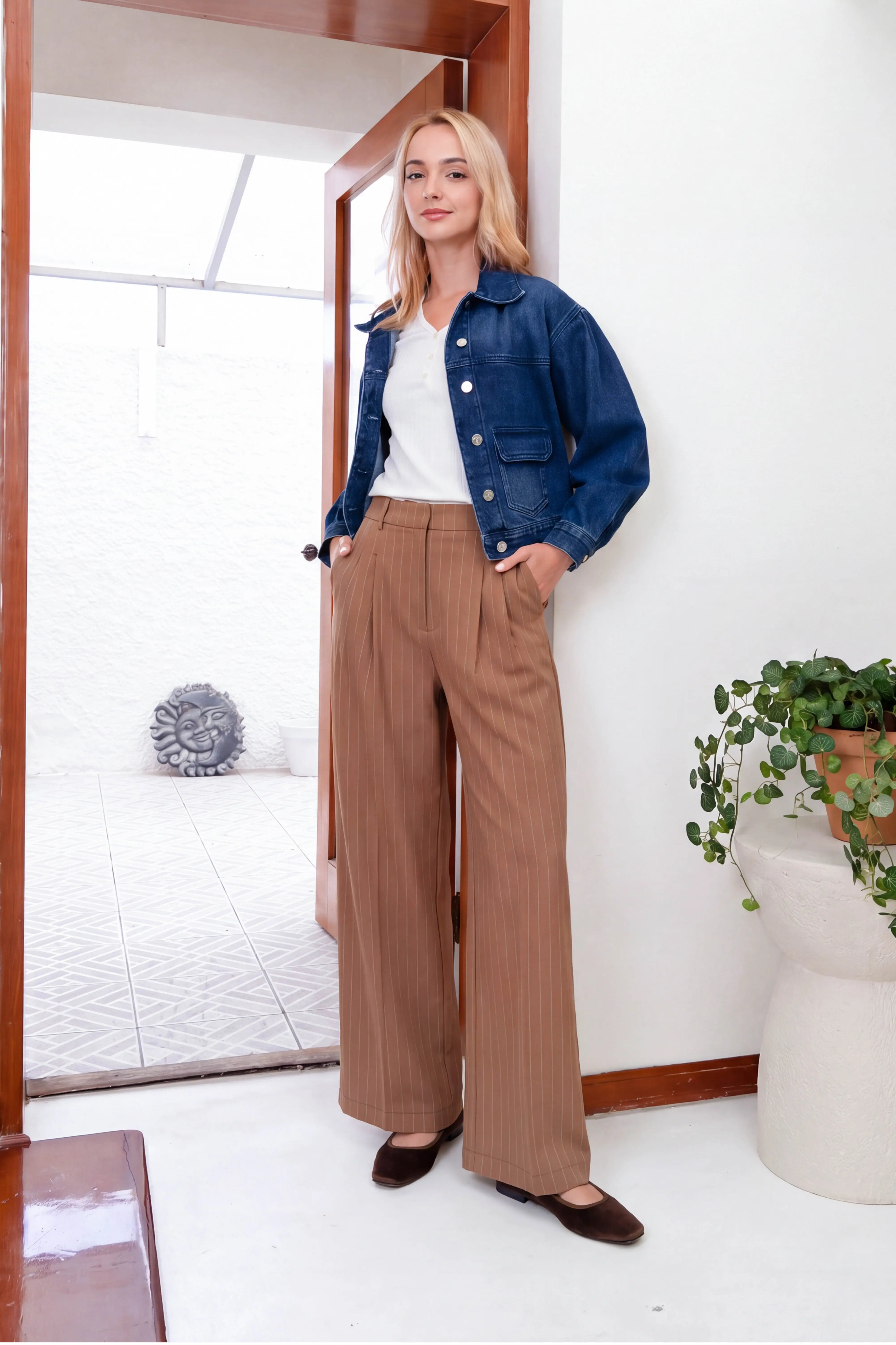 Pantalón Luana Rayas - Marrón